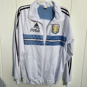 Argentina Football Soccer Warmup Jacket Adidas Sportivo Coca Cola Men's Size M